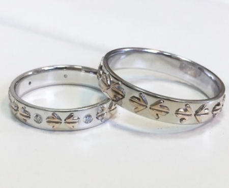 Обручальные кольца из белого и красного золота