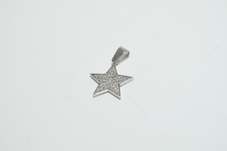 Кулон в виде звезды из белого золота с бриллиантами