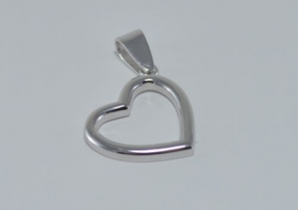 Кулон подвеска из белого золота сердечко