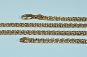 Золотая цепочка - плетение бисмарк