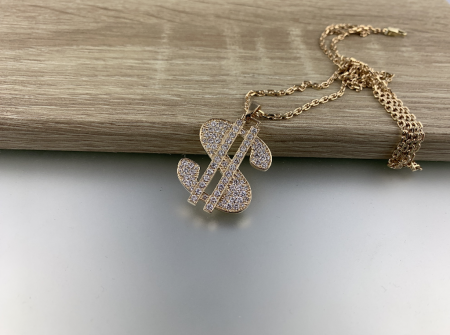 Кулон доллар с бриллиантами 