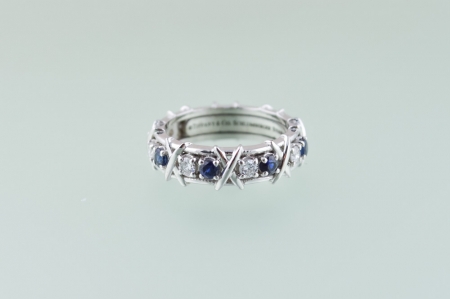 Tiffany sixteen stone с бриллиантами и сапфирами