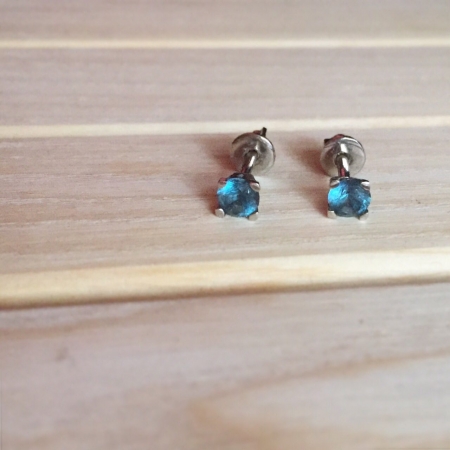 Золотые серьги с лондон блу топаз