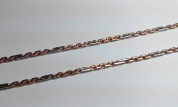 Золотая цепочка из белого и красного золота