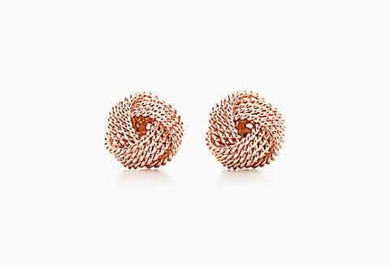 золотые пусеты Tiffany